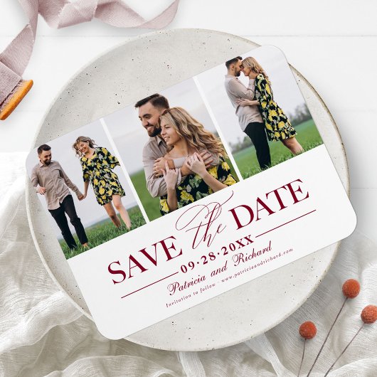 Magnet Flexible Mariage Simple Et Design Enregistrer La Date 3 Pho