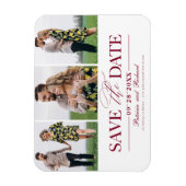 Magnet Flexible Mariage Simple Et Design Enregistrer La Date 3 Pho (Vertical)