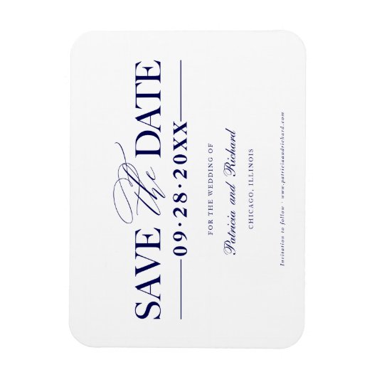 Magnet Flexible Mariage Simple Et Design Enregistrer La Date Non P (Vertical)