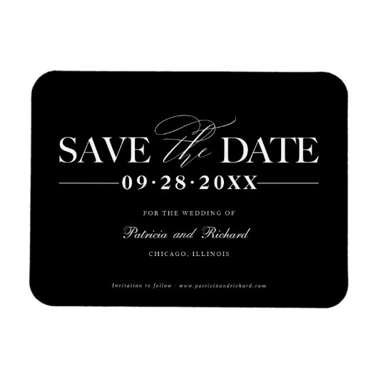 Magnet Flexible Mariage Simple Et Design Enregistrer La Date Non P (Horizontal)