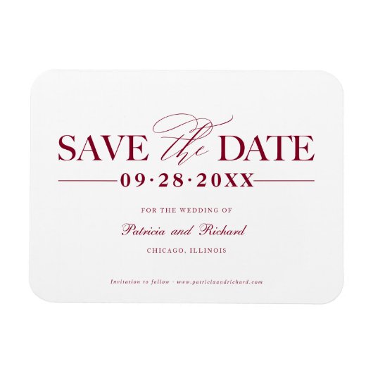 Magnet Flexible Mariage Simple Et Design Enregistrer La Date Non P (Horizontal)