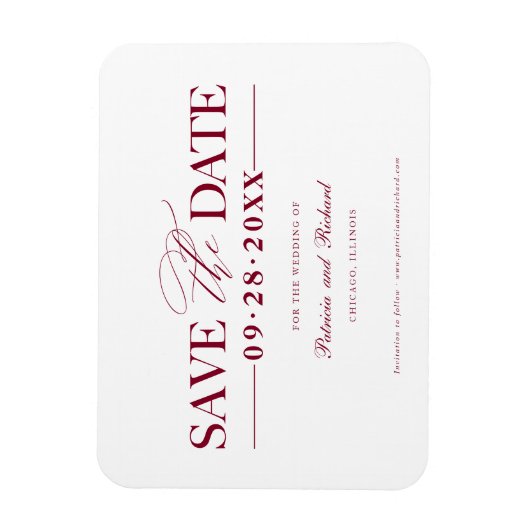 Magnet Flexible Mariage Simple Et Design Enregistrer La Date Non P (Vertical)