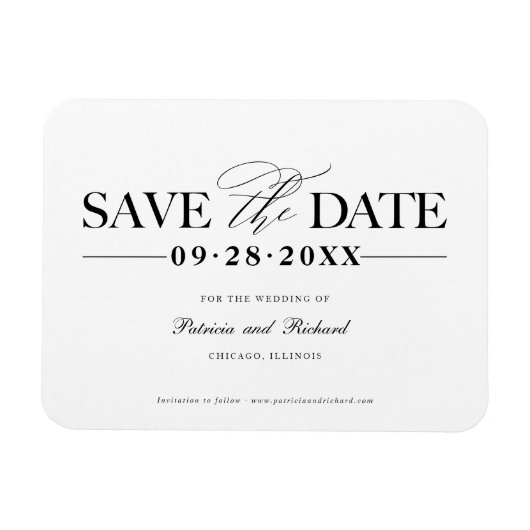 Magnet Flexible Mariage Simple Et Design Enregistrer La Date Non P (Horizontal)