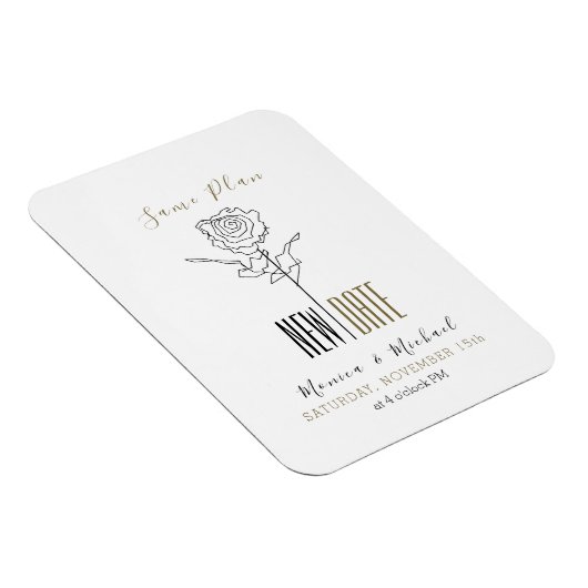 Magnet Flexible Mariage Simple Reporté Modification La Date (Côté Droit)