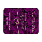 Magnet Flexible Mariage Simple Violet Enregistrer L'Invitation Dat (Horizontal)
