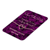 Magnet Flexible Mariage Simple Violet Enregistrer L'Invitation Dat (Côté Gauche)