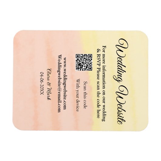 Magnet Flexible Mariage site web ajouter Q R code scanner ajouter  (Horizontal)