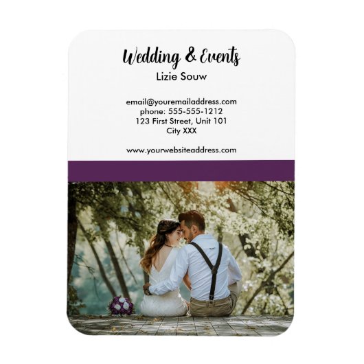 Magnet Flexible Mariage violet et blanc (Vertical)