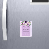 Magnet Flexible Mariage violet violet fleurs arch script