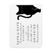 Magnet Flexible Mariage Whimsical Noir Chat Moderne Enregistrer La (Vertical)