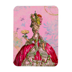 Magnet Flexible Marie Antoinette et les colibris en rose