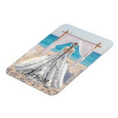 Magnet Flexible Mariée Mariage Jour Plage Mariage Fancy Gown (Côté Gauche)