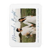 Magnet Flexible Mariés et Brillant Photo sur fond Bleu Marine (Vertical)