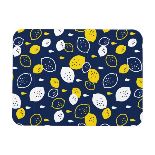Magnet Flexible Marine Blue Lemon Art - Refresh Citrus Design (Horizontal)