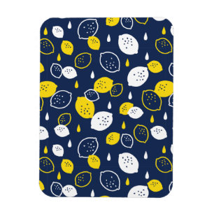 Magnet Flexible Marine Blue Lemon Art - Refresh Citrus Design