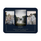 Magnet Flexible Marine Modern Gold 3 Photos Mariage sophistiqué (Horizontal)