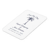 Magnet Flexible Marine moderne Blue Palm Beach Mariage Sauvez la d (Côté Gauche)