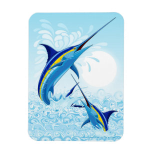 Magnet Flexible Marlin Bleu Jaillissant de l'Océan