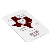 Magnet Flexible Maroon Texas Curling Ribbon Enregistrer la date (Côté Droit)
