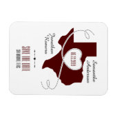 Magnet Flexible Maroon Texas Curling Ribbon Enregistrer la date (Horizontal)