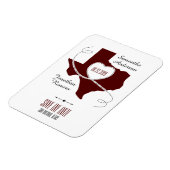 Magnet Flexible Maroon Texas Curling Ribbon Enregistrer la date (Côté Gauche)
