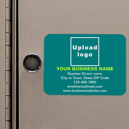 Magnet Flexible Marque d'entreprise sur Turquoise rectangle vert f