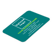 Magnet Flexible Marque d'entreprise sur Turquoise rectangle vert f (Côté Gauche)