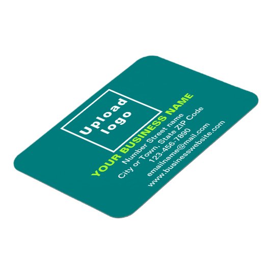 Magnet Flexible Marque d'entreprise sur Turquoise rectangle vert f (Côté Gauche)