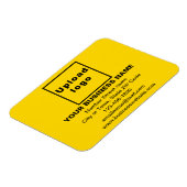 Magnet Flexible Marque d'entreprise sur un rectangle jaune Aimant  (Côté Gauche)