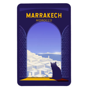Magnet Flexible Marrakech Maroc Cat Retro