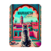 Magnet Flexible Marrakech Maroc Chat Voyage Tourisme Souvenir (Vertical)