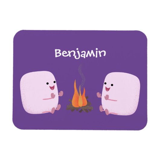 Magnet Flexible Marshmallows mignons roses par dessin animé sur le (Horizontal)