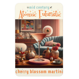 Magnet Flexible Martini Futuriste Atomique à la Fleur de Cerisier