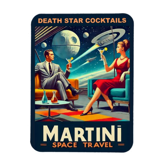 Magnet Flexible Martini Space Affiches de voyage Death Star Cockta (Vertical)