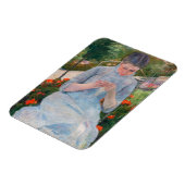 Magnet Flexible Mary Cassatt - Fille couture dans un jardin (Côté Gauche)