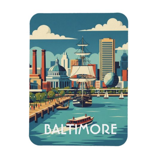 Magnet Flexible Maryland Baltimore Inner Harbor Travel (Vertical)