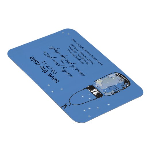 Magnet Flexible Mason Jar & Fireflies Enregistrer la date (Côté Droit)