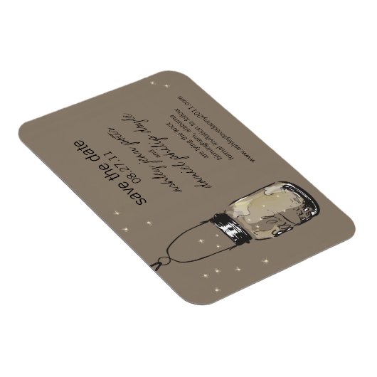 Magnet Flexible Mason Jar & Fireflies Enregistrer la date (Côté Droit)