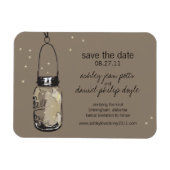 Magnet Flexible Mason Jar & Fireflies Enregistrer la date (Horizontal)