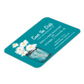 Magnet Flexible Mason Jar rempli de marguerites blanches Enregistr (Côté Gauche)