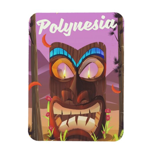 Magnet Flexible Masque Tiki de Polynésie (Vertical)