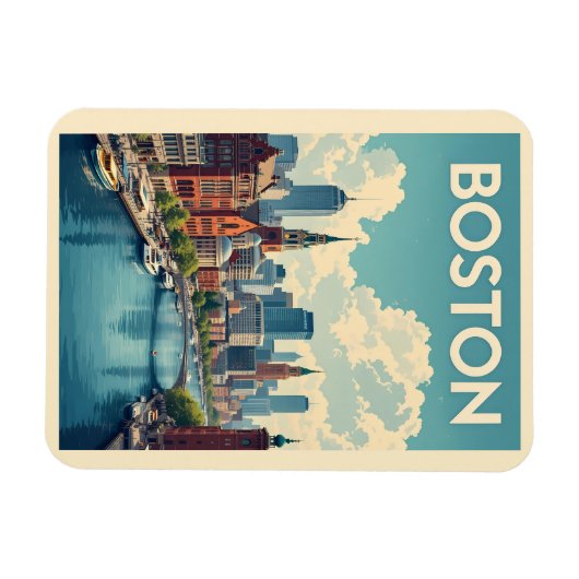 Magnet Flexible Massachusetts de Boston (Horizontal)