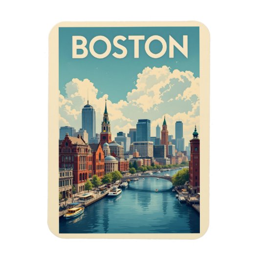 Magnet Flexible Massachusetts de Boston (Vertical)