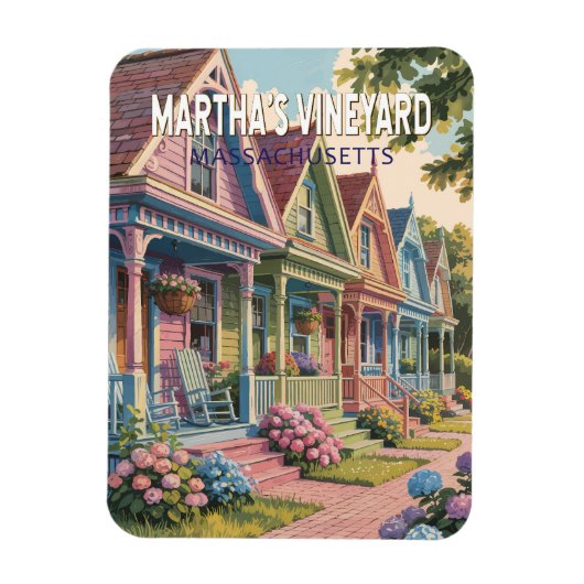Magnet Flexible Massachusetts de Martha's Vineyard Illustration Re (Vertical)