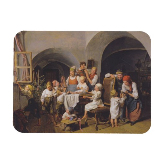 Magnet Flexible Matin de Noël (par Ferdinand Georg Waldmüller) (Horizontal)