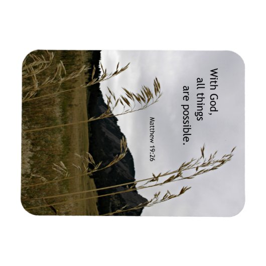 Magnet Flexible Matthieu 19:26 Avec Dieu, tout est possible (Horizontal)