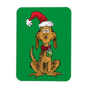 Magnet Flexible Max le chien avec un chapeau de Père Noël