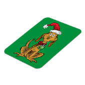Magnet Flexible Max le chien avec un chapeau de Père Noël (Côté Gauche)