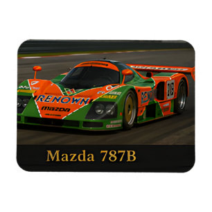 Magnet Flexible Mazda 787B Voiture de course classique de Mans Vin