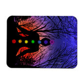 Magnet Flexible Méditation et arbres sur une nuit étoilée à (Horizontal)